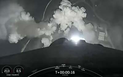 Запуск ракеты Falcon 9 Block 5 с группой спутников Starlink