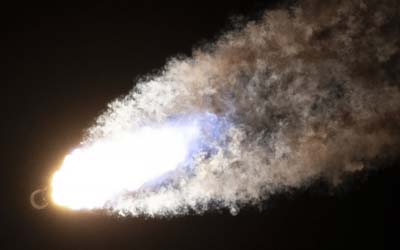 Запуск ракеты Falcon 9 Block 5 с группой спутников Starlink Group 6-27