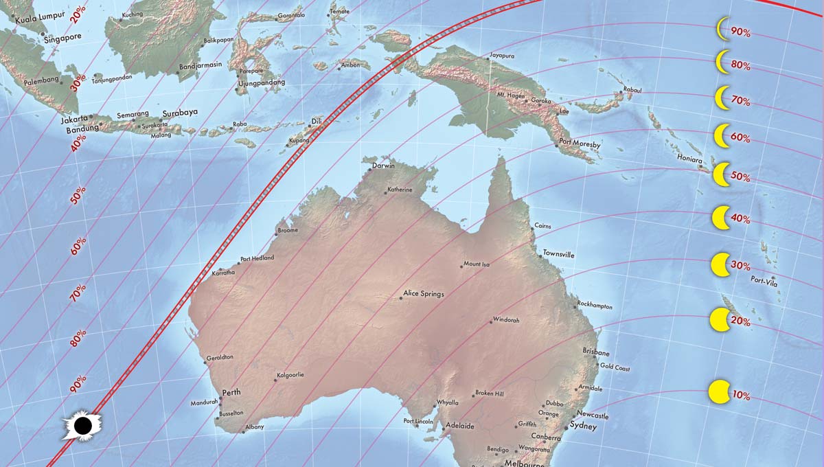 Редкое гибридное солнечное затмение произойдет 20 апреля