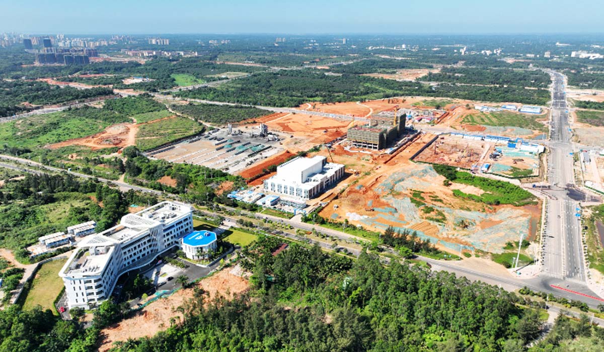 Вид с воздуха на Вэньчанский международный аэрокосмический городок Фото: Предоставлено Вэньчанским международным аэрокосмическим городком