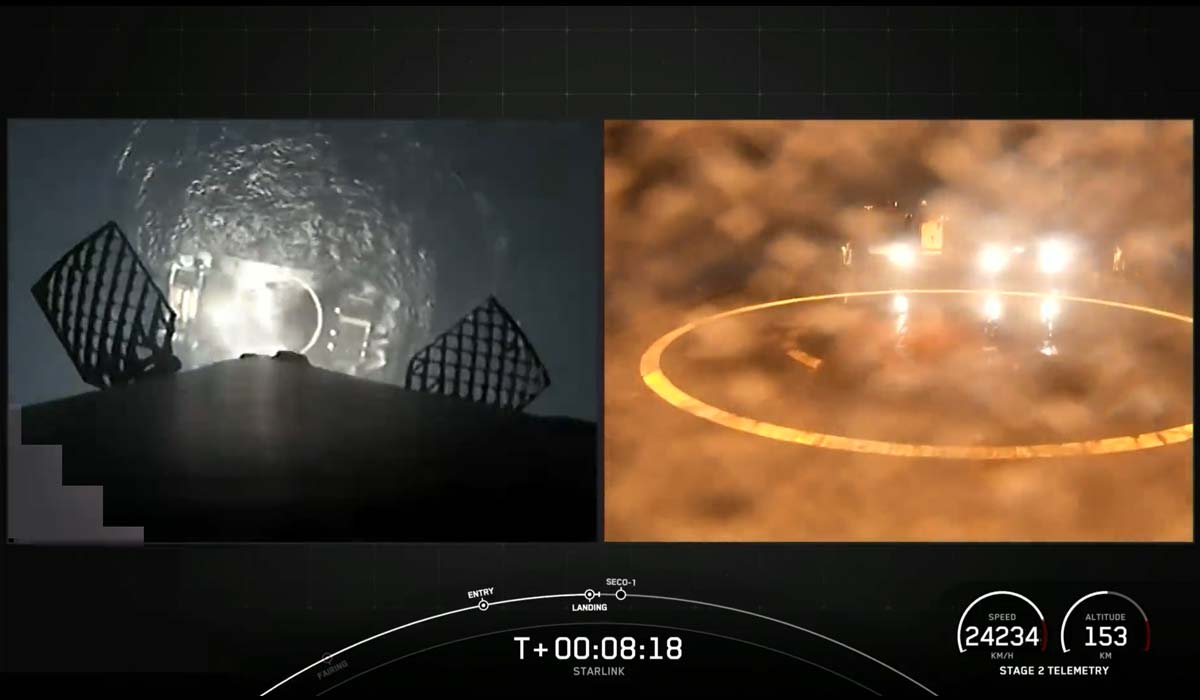 Первая ступень ракеты Falcon 9 Block 5 после отработки приземлилась на автоматизированную морскую платформу Just Read the Instructions в Атлантическом океане