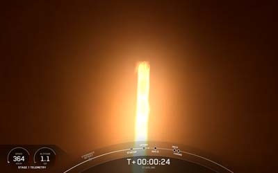 Запуск ракеты Falcon 9 Block 5 со спутниками Starlink Group 2-10