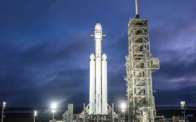 Запуск ракеты Falcon Heavy