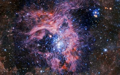 Телескоп SOFIA заглянул в созвездие Золотой Рыбы и обнаружил странное поведение магнитных полей