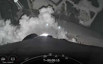 Запуск ракеты Falcon 9 Block 5 с группой спутников Starlink Group 6-12