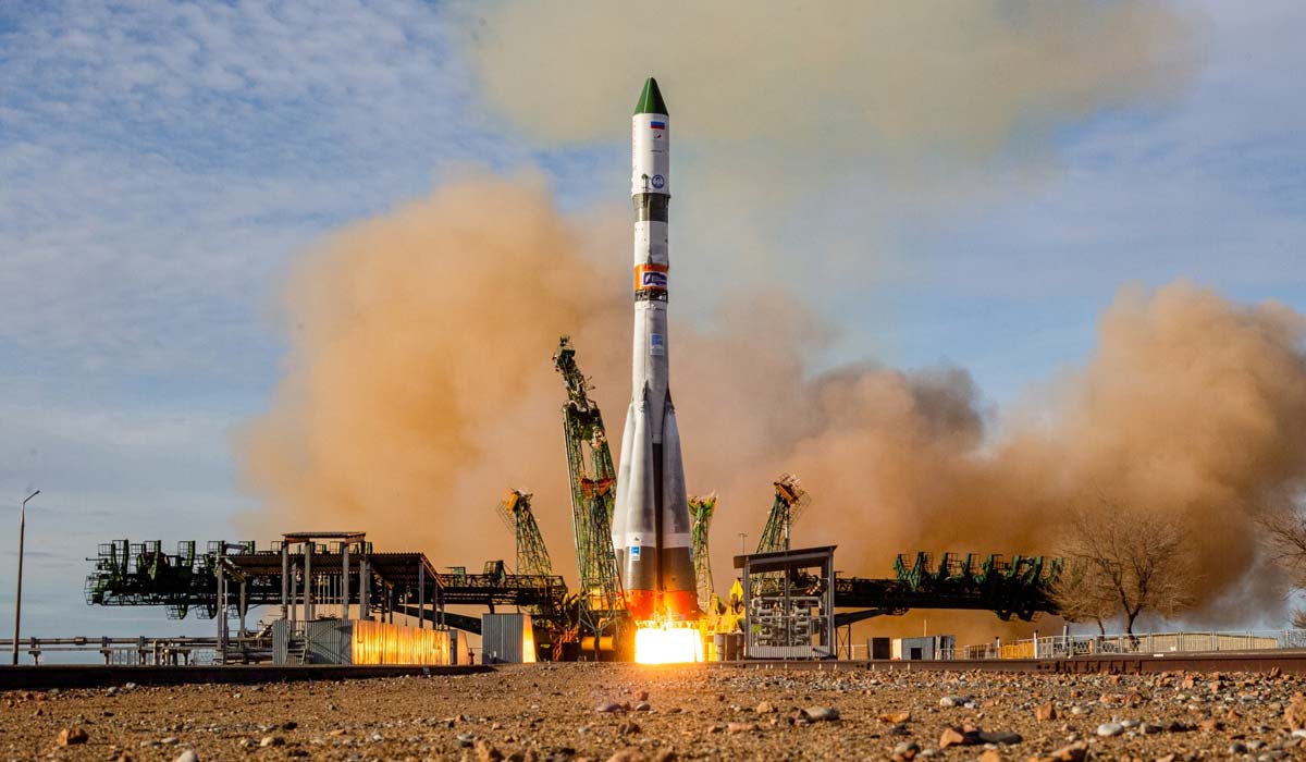 Старт ракеты Союз-2.1а с космическим грузовым кораблем Прогресс МС-25