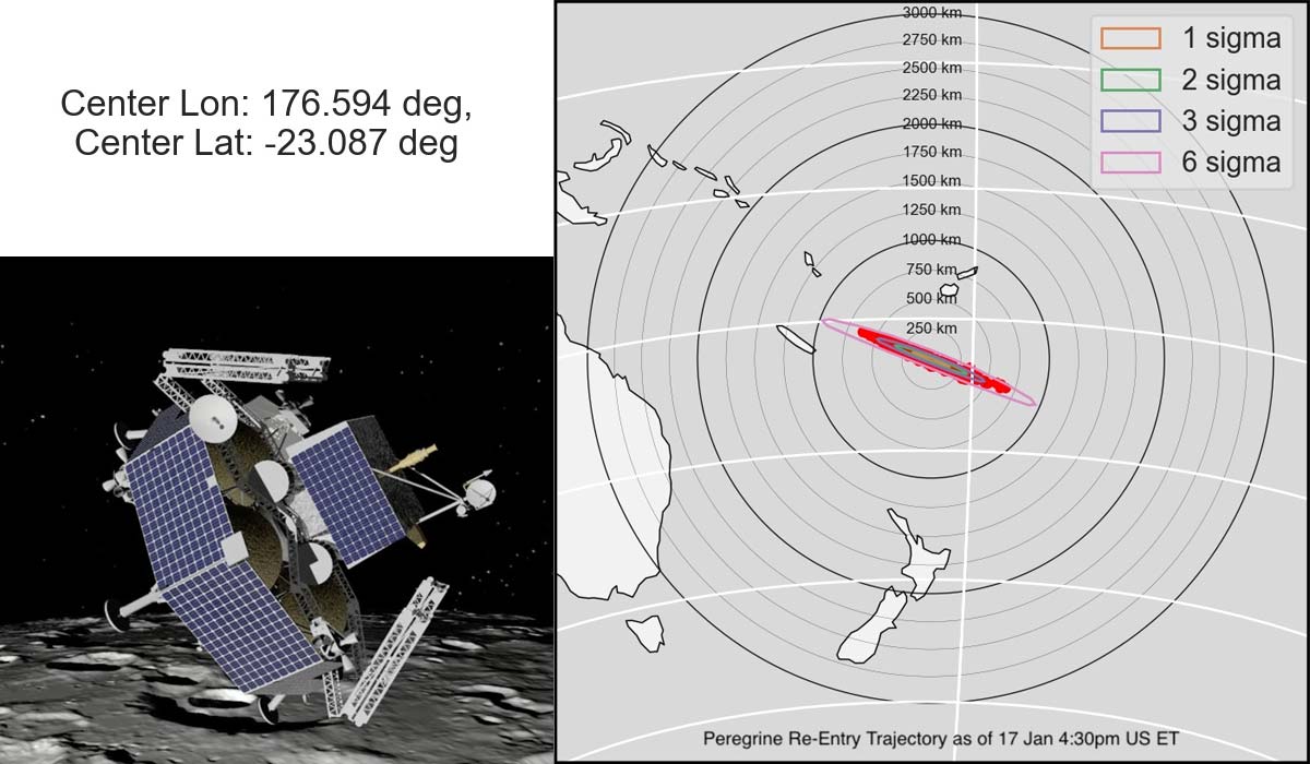 Peregrine упадет на Землю в четверг в Тихий океан