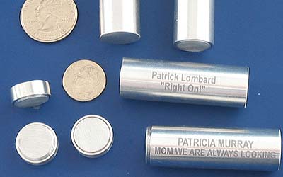 Гравированные летные капсулы и модули Celestis