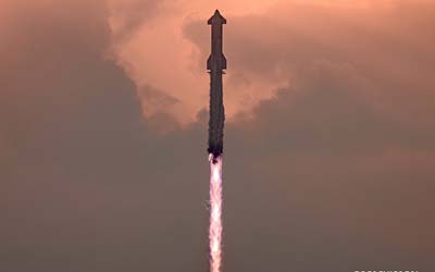 Фото запуска Super Heavy / Starship 6 июня