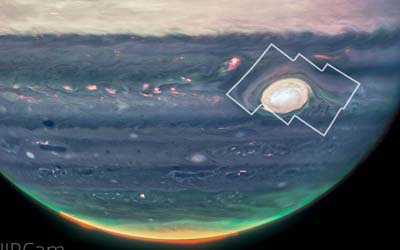 Атмосфера Юпитера вокруг Большого красного пятна (NIRCam и NIRSpec)