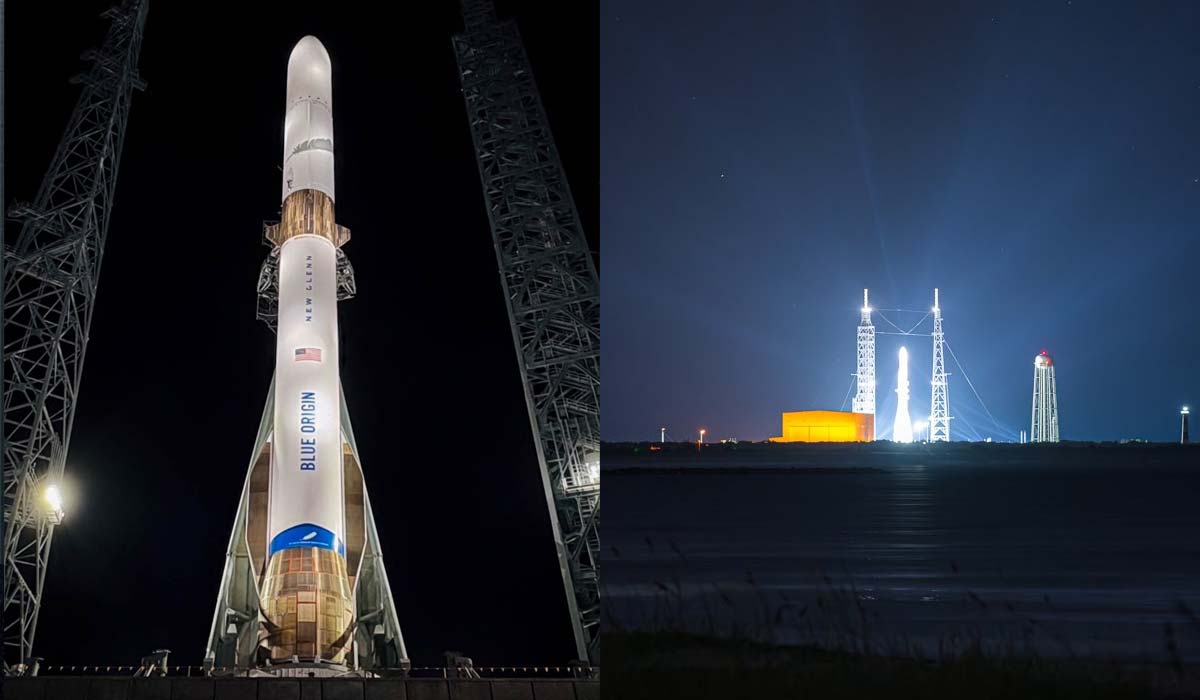 Blue Origin поднимает свою ракету New Glenn на стартовую позицию перед финальными испытаниями