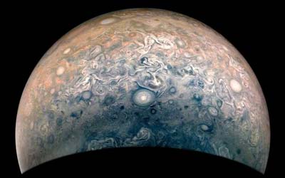 Одни из последних снимков Юпитера, сделанные космическим аппаратом NASA Juno