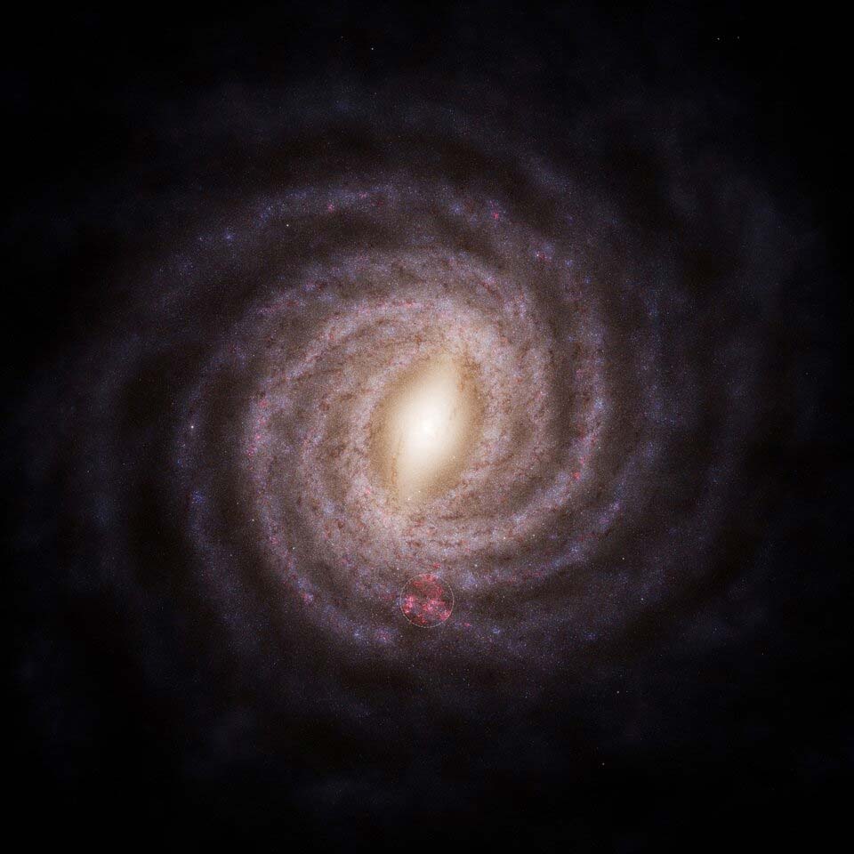 Вид на галактику Млечный путь сверху.