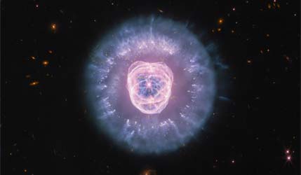 Planetary nebula NGC 2392, also called the Lion Nebula