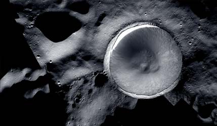 Мозаичное изображение кратера Шеклтона, созданное командами Lunar Reconnaissance Orbiter Camera и ShadowCam. Источник: NASA/KARI/ASU