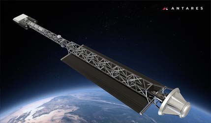 Ілюстрація космічного корабля з ядерним двигуном. Джерело: Antares