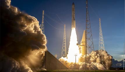 запуск ракеты Ariane 6 со спутником Sentinel-1D для системы Copernicus