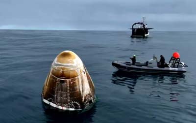 Фото возвращения миссии Ax-3