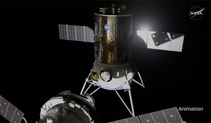З'єднання корабля Orion і модуля Blue Origin Blue Moon Mk2 (художнє зображення)