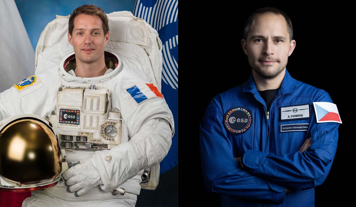 Астронавти ESA Том Песке та Алеш Свобода