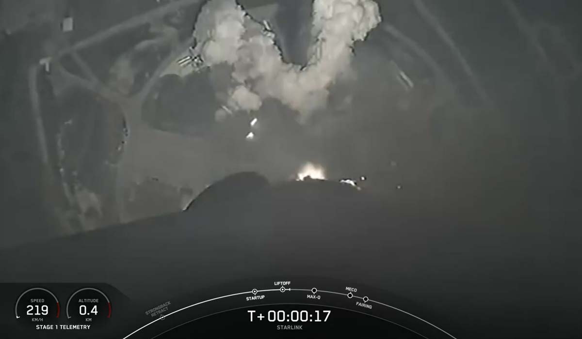 Запуск ракеты Falcon 9 Block 5 с группой спутников Starlink Group 6-70