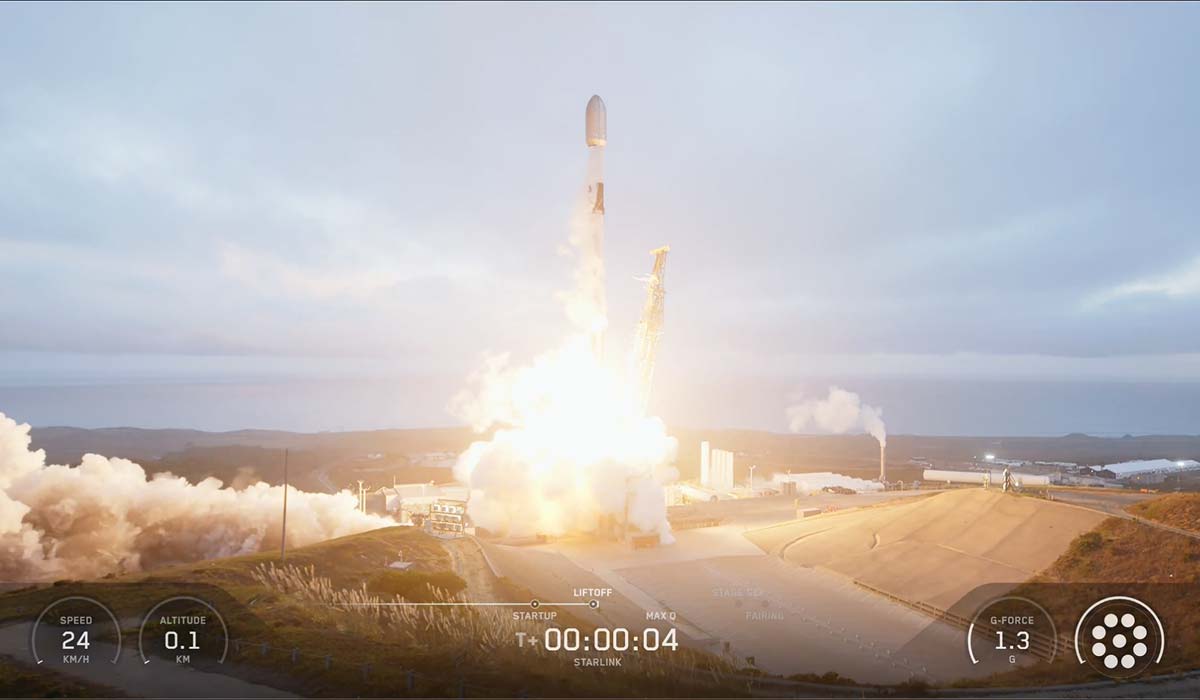 Запуск ракеты Falcon 9 Block 5 с группой спутников Starlink Group 11-39