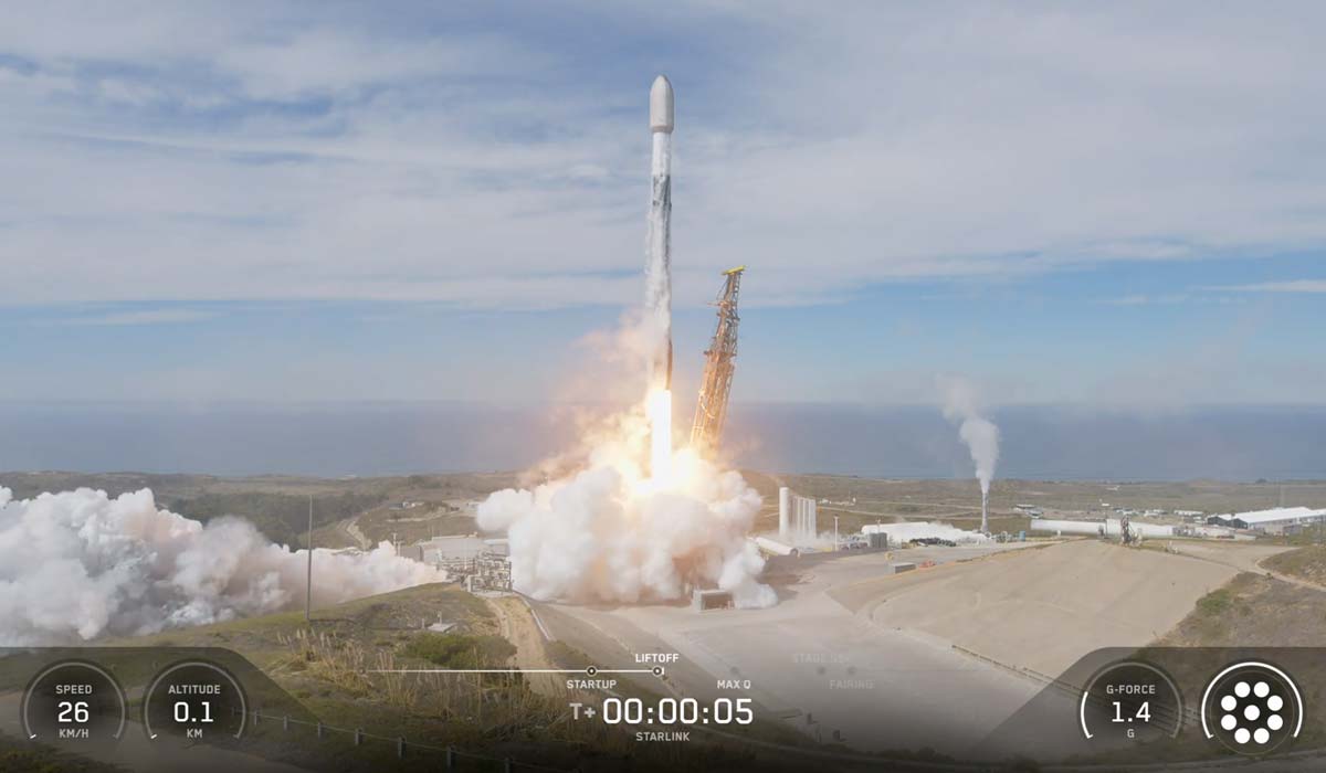 Запуск ракеты Falcon 9 Block 5 с группой спутников Starlink Group 11-19