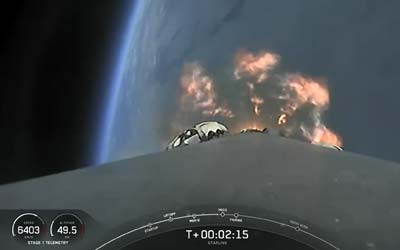 Запуск ракеты Falcon 9 Block 5 с группой спутников Starlink