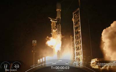 Запуск ракеты Falcon 9 Block 5 с группой спутников Starlink Group 10-9