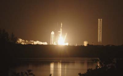 Запуск ракеты Falcon 9 Block 5 с группой спутников Starlink Group 10-6