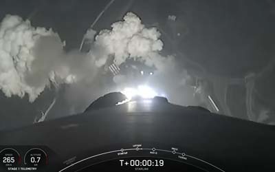 Запуск ракеты Falcon 9 Block 5 с группой спутников Starlink Group 9-9