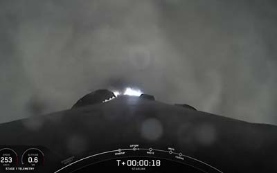 Запуск ракеты Falcon 9 Block 5 с группой спутников Starlink Group 9-12