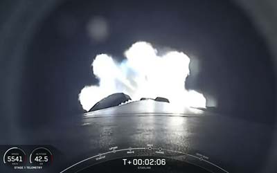 Запуск ракеты Falcon 9 Block 5 с группой спутников Starlink Group 9-13