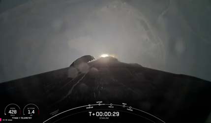 Запуск ракеты Falcon 9 Block 5 с группой спутников Starlink Group 12-10