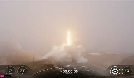 Запуск ракеты Falcon 9 Block 5 с группой спутников Starlink