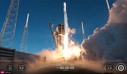 Запуск ракеты Falcon 9 Block 5 с группой спутников Starlink Group 10-20