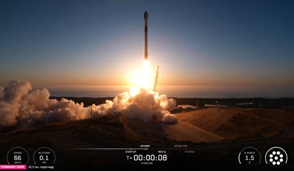 Запуск ракети Falcon 9 Block 5 із супутниками Starlink Group 17-42 з космодрому Ванденберг