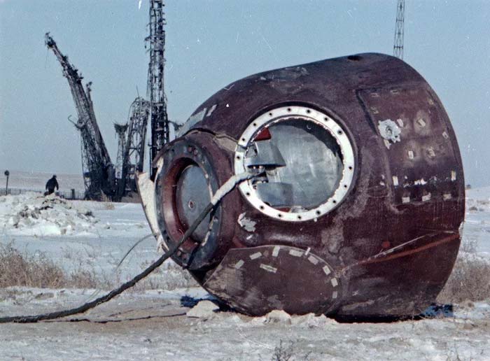 Капсула "Союз Т-10-1" після аварійної посадки