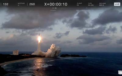 Запуск ракеты H3-22 со спутником Michibiki 6 (QZS-6)