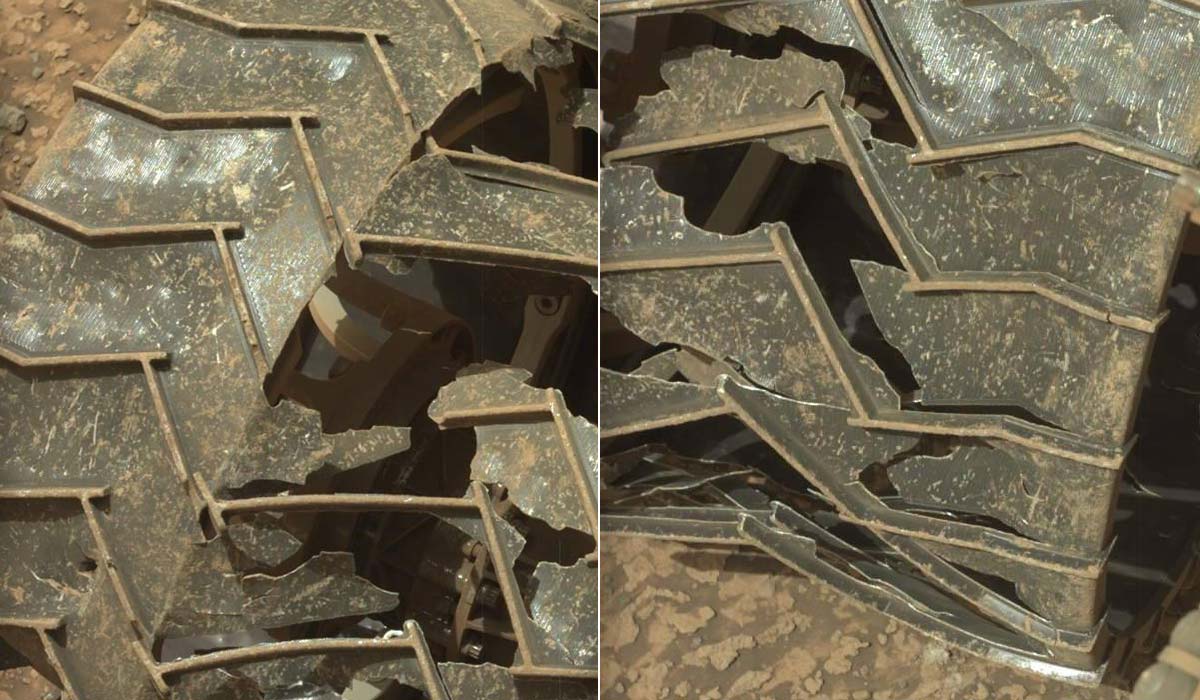 Пошкоджені колеса марсохода Curiosity
