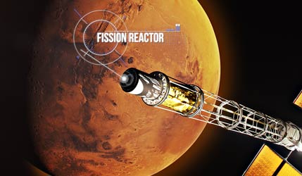 космічний апарат із ядерним реактором NASA SR-1 Freedom. Художнє зображення.