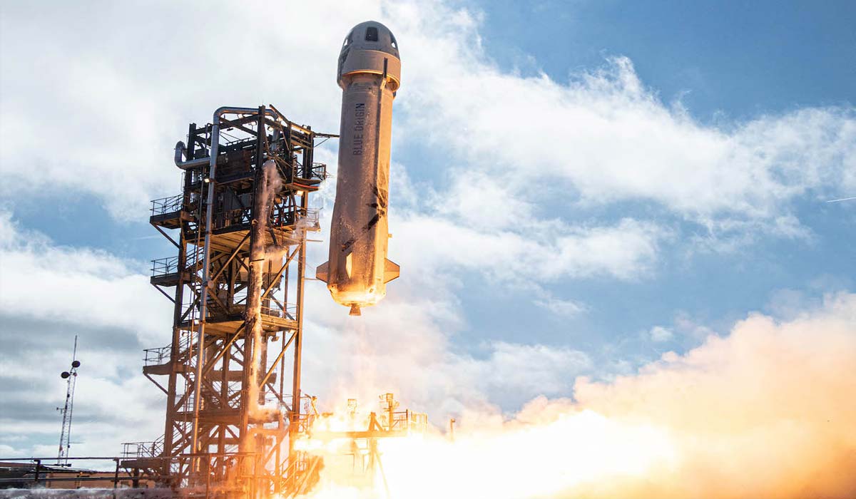 Запуск ракеты Blue Origin New Shepard