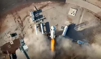 взлет ракеты Blue Origin New Shepard NS-32