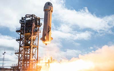 Запуск ракеты Blue Origin New Shepard