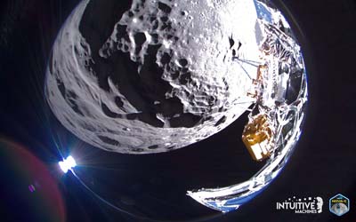 Лунный посадочный модуль IM-1 завалился на бок