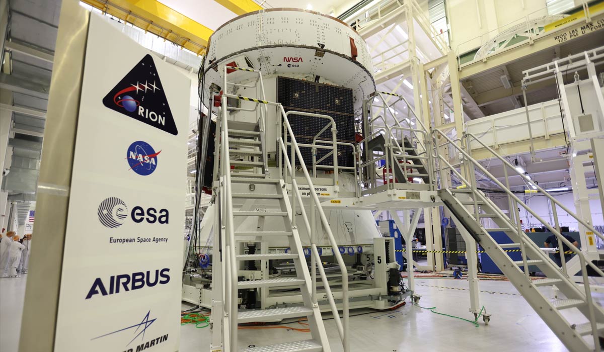 Європейський сервісний модуль (ESM-3) для корабля «Оріон» у рамках місії «Артеміда-3» на виробничому майданчику Airbus у Флориді.