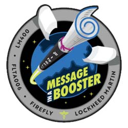 alpha FLTA006 Message in a Booster mission logo