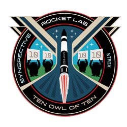 Rocket Lab Electron Strix-8 Ten Owl The Ten mission patch