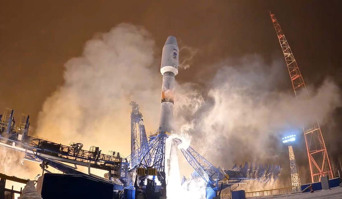 Запуск военного спутника Космос-2580 с помощью ракеты Союз-2.1б