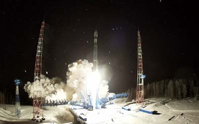 Запуск военного спутника Космос с помощью ракеты Союз-2.1в